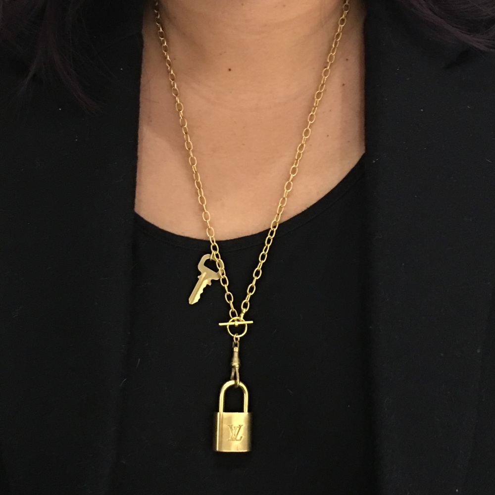 Upcycled Vintage Louis Vuitton Lock Key Necklace